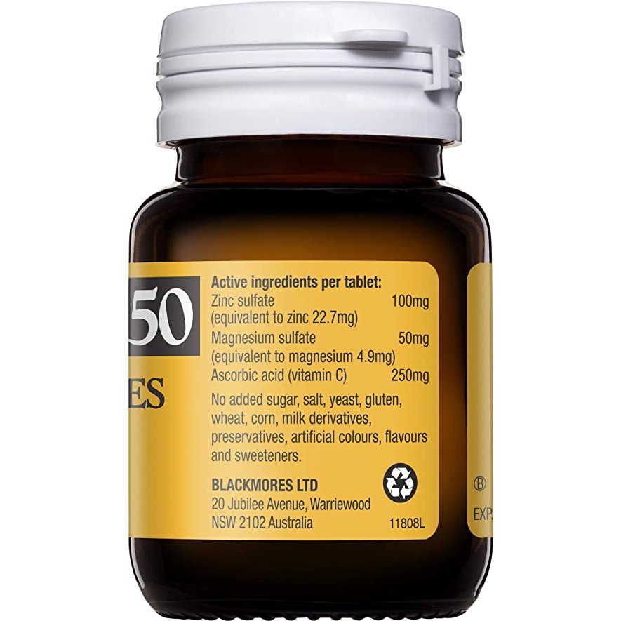Blackmores Zinvit C 250mg 50 Tablets