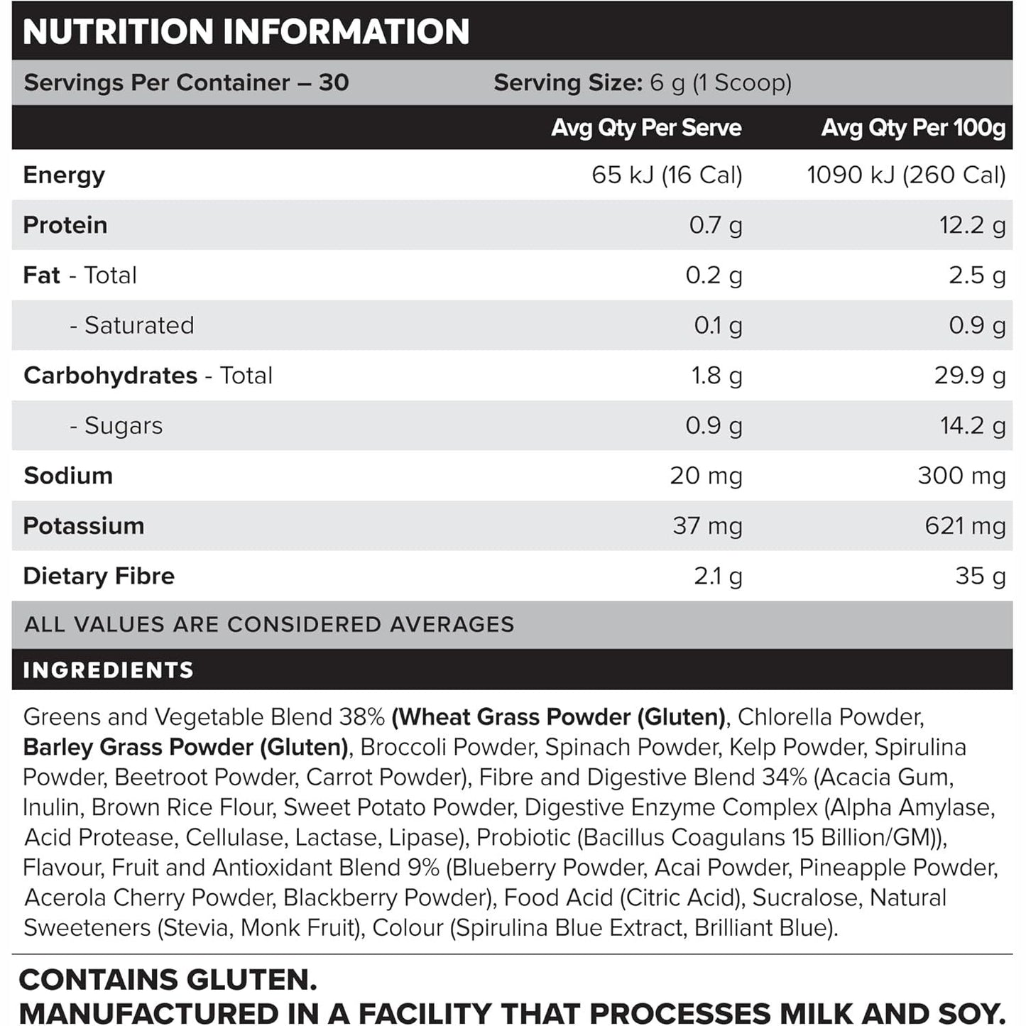 Muscle Nation Daily Greens 180g