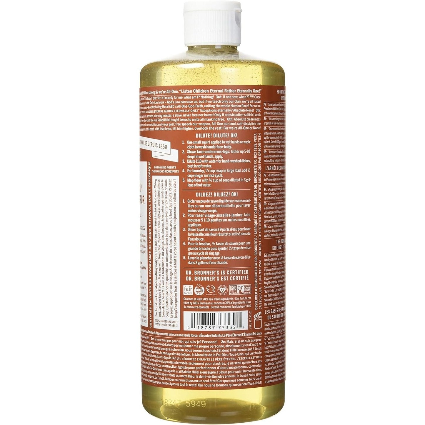 Dr. Bronner's Pure-Castile Soap Liquid (Hemp 18-in-1) Eucalyptus 946ml