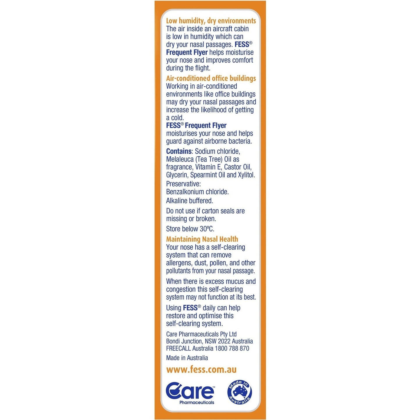 Fess Nasal Defence Spray with Tea Tree Oil & Vitamin E 30ml