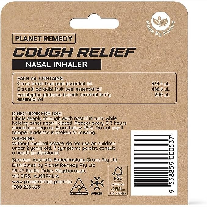 Planet Remedy Cough Relief Nasal Inhaler 1ml