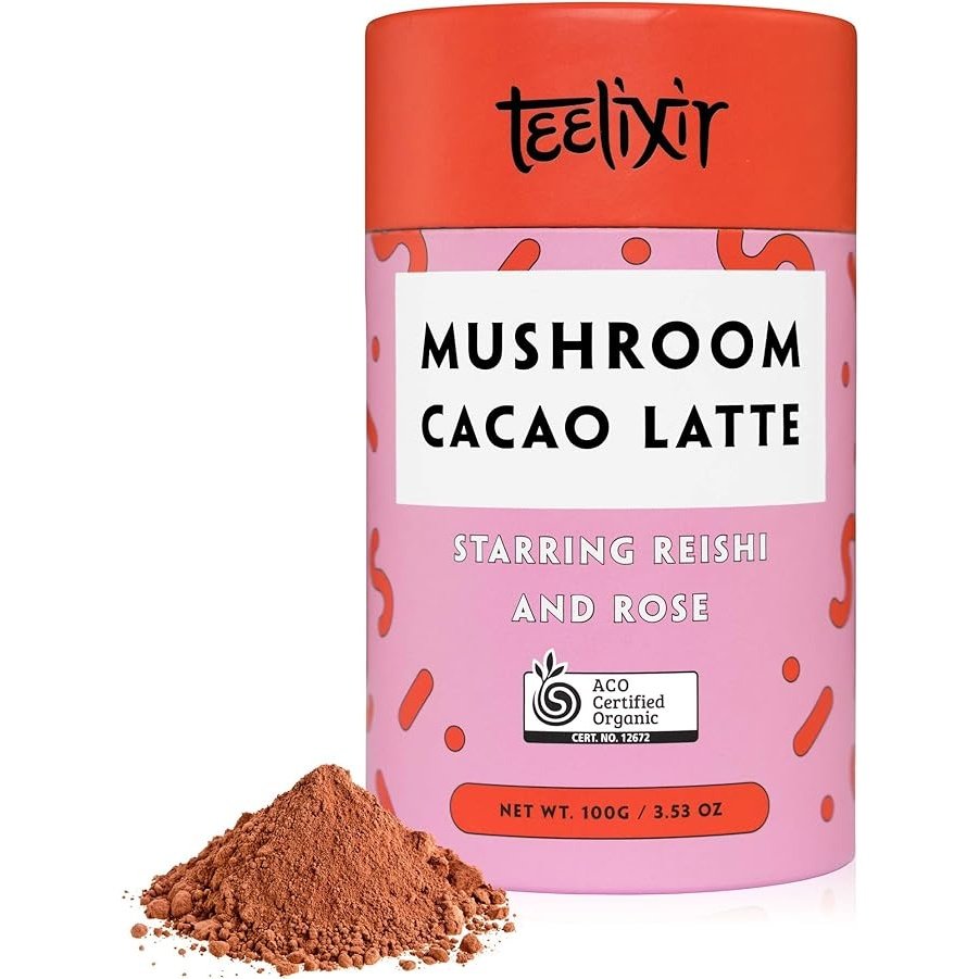 Teelixir Organic Mushroom Cacao Latte (Starring Reishi and Rose) 100g