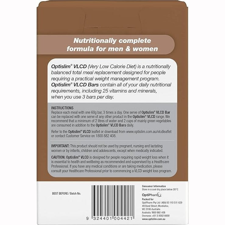 OPTISLIM VLCD CHOC FUDGE BAR 5X60G