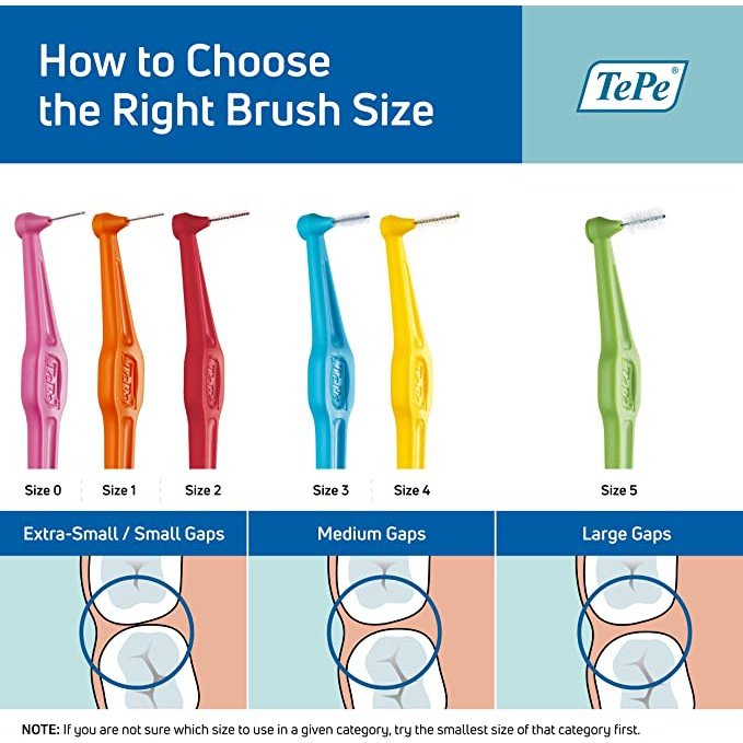 TePe Angle Yellow Interdental Brushes 0.7mm 6 Pack