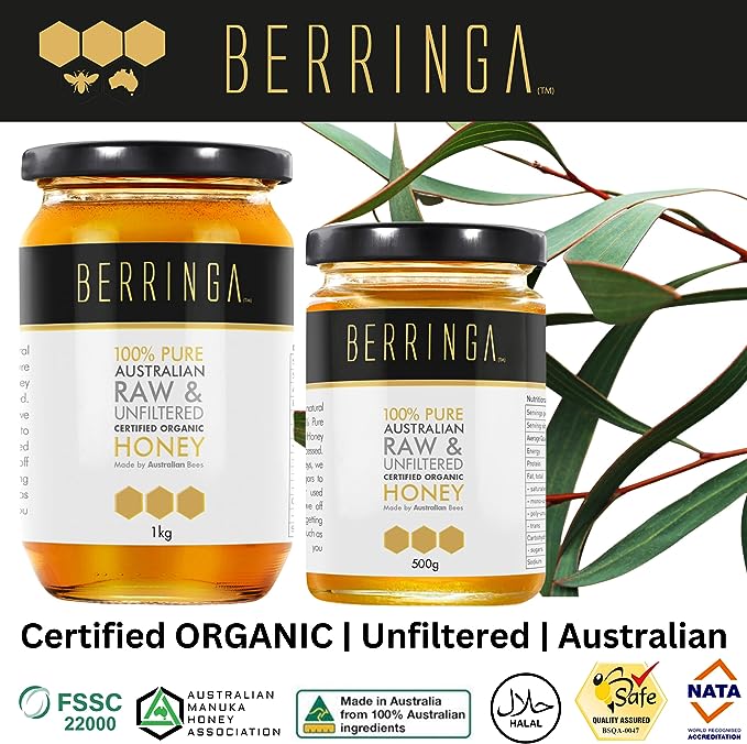 Berringa 100% Pure Australian Raw & Unfiltered Organic Honey 1kg