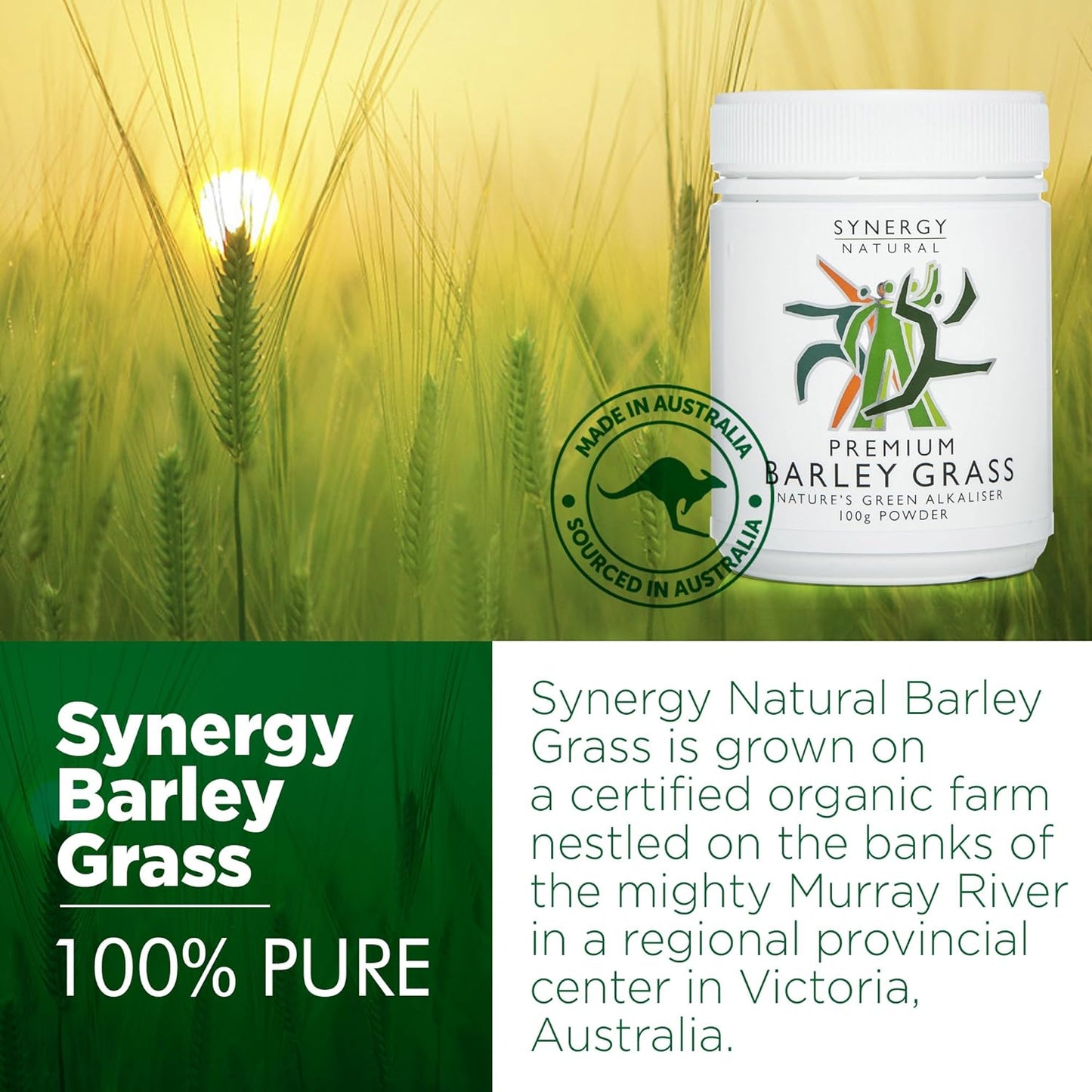 Synergy Natural Organic Barley Grass Powder 100g