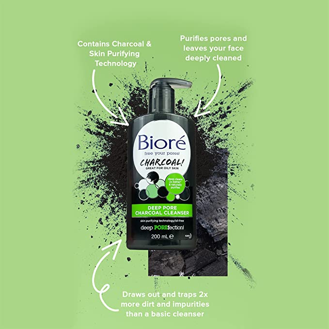 Biore Deep Pore Charcoal Cleanser 200ml