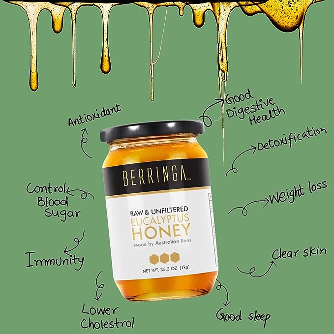 Berringa 100% Pure Australian Raw & Unfiltered Organic Honey 1kg