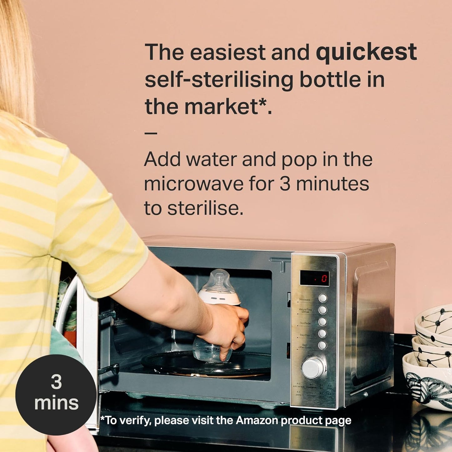 Tommee Tippee Natural Start 260ml PP Bottles Boy 3 Pack