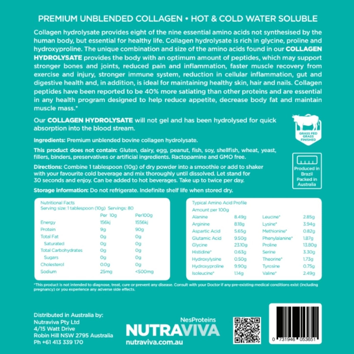 Nutraviva Collagen Hydrolysate (Beef) 800g