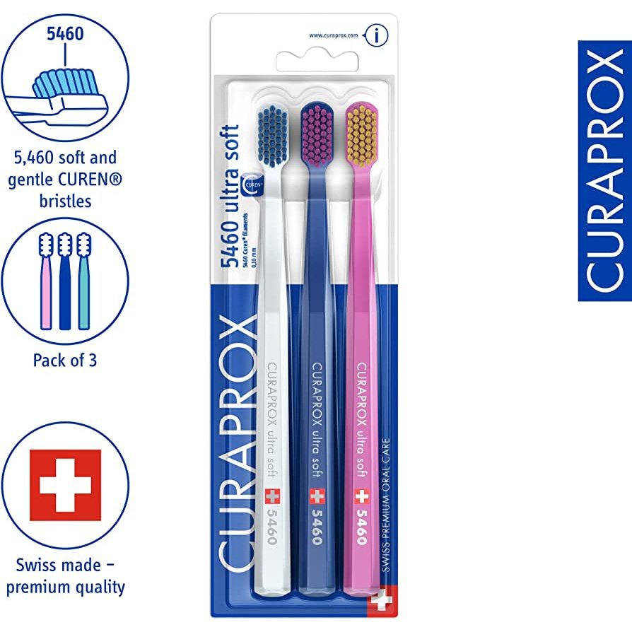 Curaprox 5460 Ultra Soft Toothbrush Trio Pack