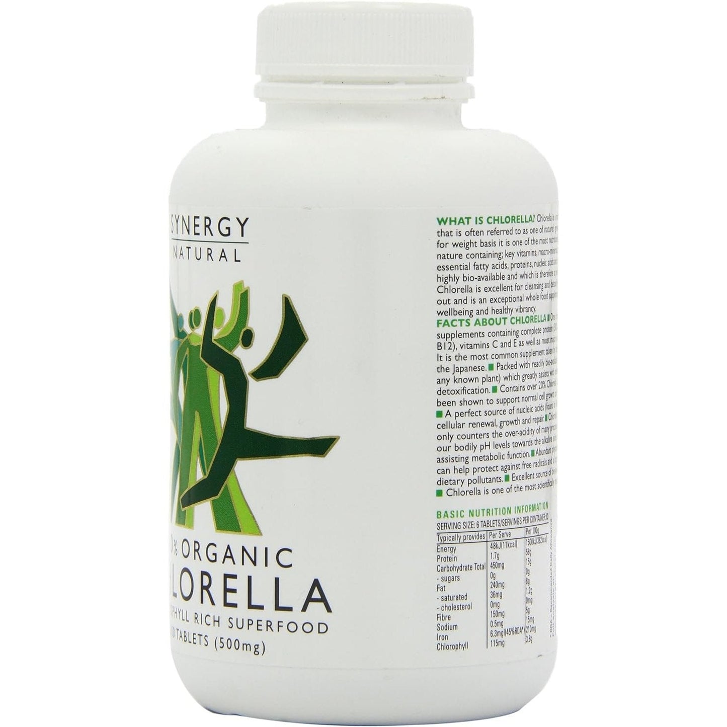 Synergy Natural Organic Chlorella 500mg 500t