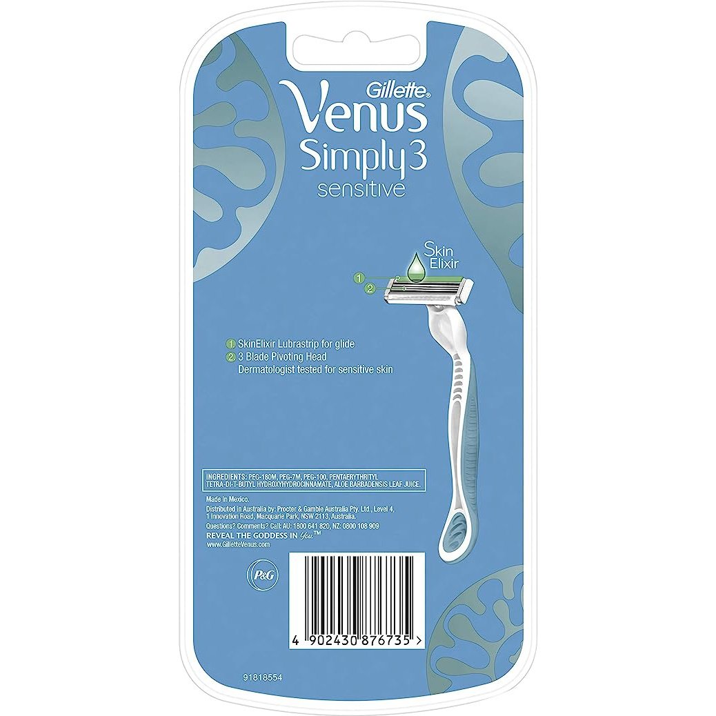 Gillette Venus Simply 3 Sensitive Razors 4 Pack