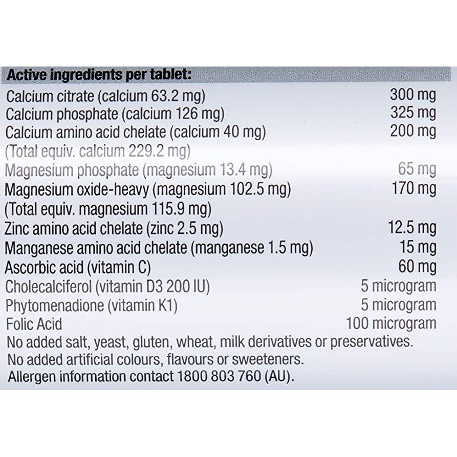 Blackmores Total Calcium & Magnesium + D3 200 Tablets