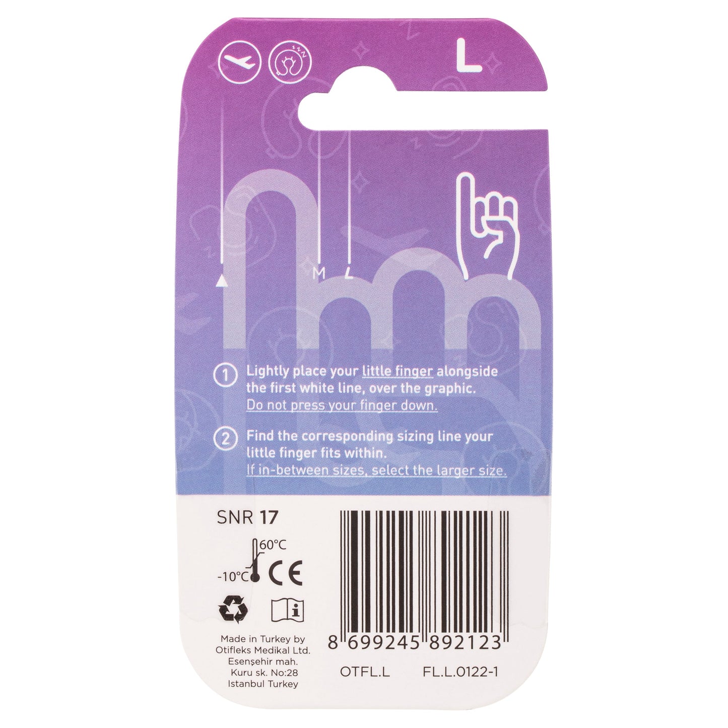 Otifleks Flier Flight Ear Plugs Large 1 Pair