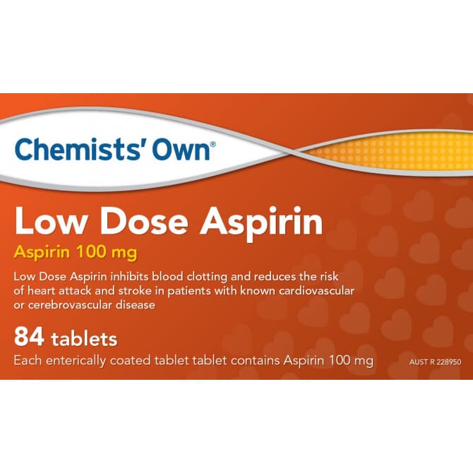 Chemists’ Own Low Dose Aspirin 84 Tablets (Generic of Cartia)