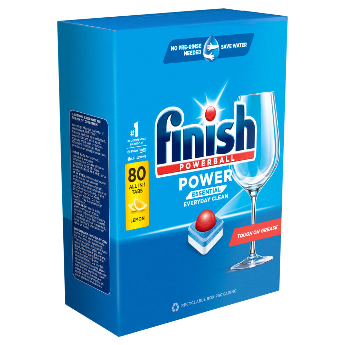 Finish Power Essential Auto Dishwash Tablets Lemon Sparkle 80 Pack