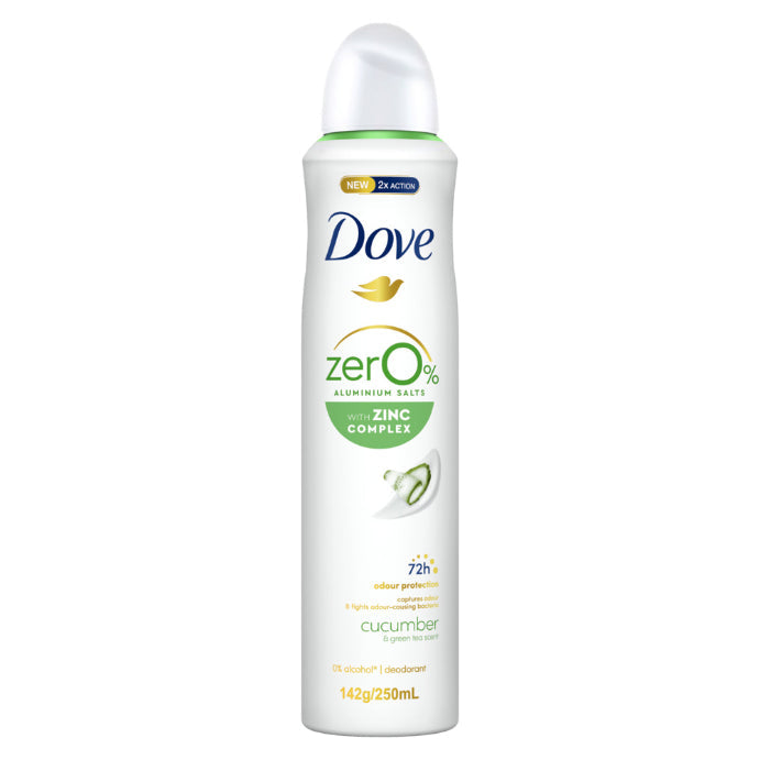 Dove Womens Deo Cucumber Zero Aluminium 250ml