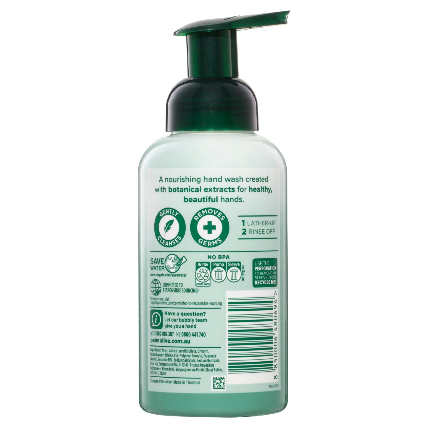 Palmolive Foaming Gentle and Nourishing Hand Wash Vanilla & Sweet Almond Pump 400mL