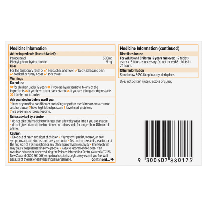 Codral Cold & Flu 16 Tablets