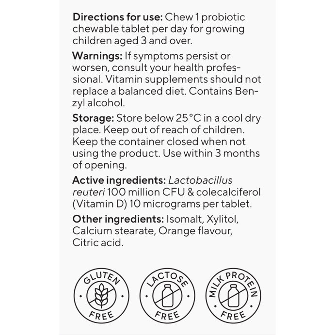 Biogaia Protectis Kids Chewables Orange Vitamin D 30 Pk