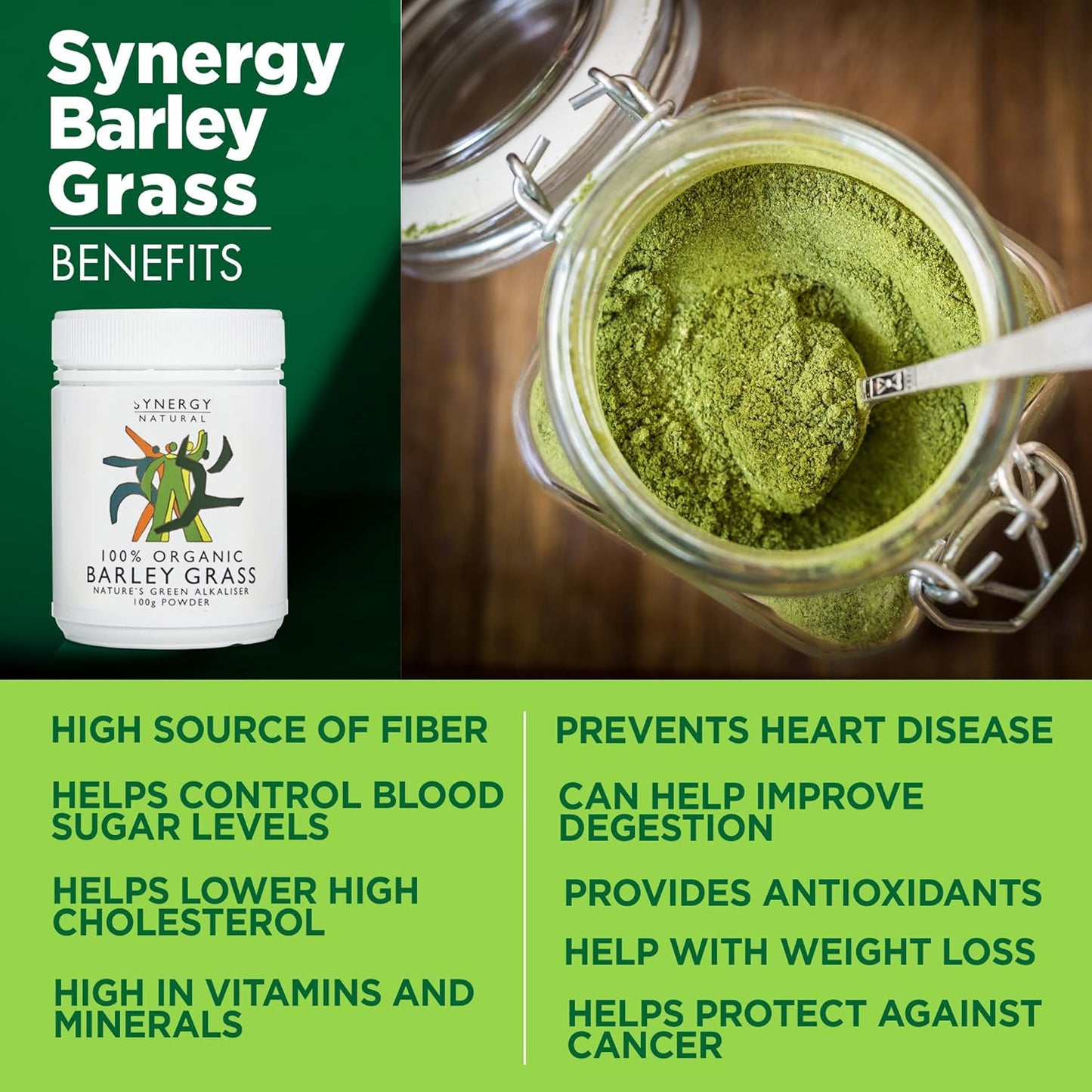 Synergy Natural Organic Barley Grass Powder 100g