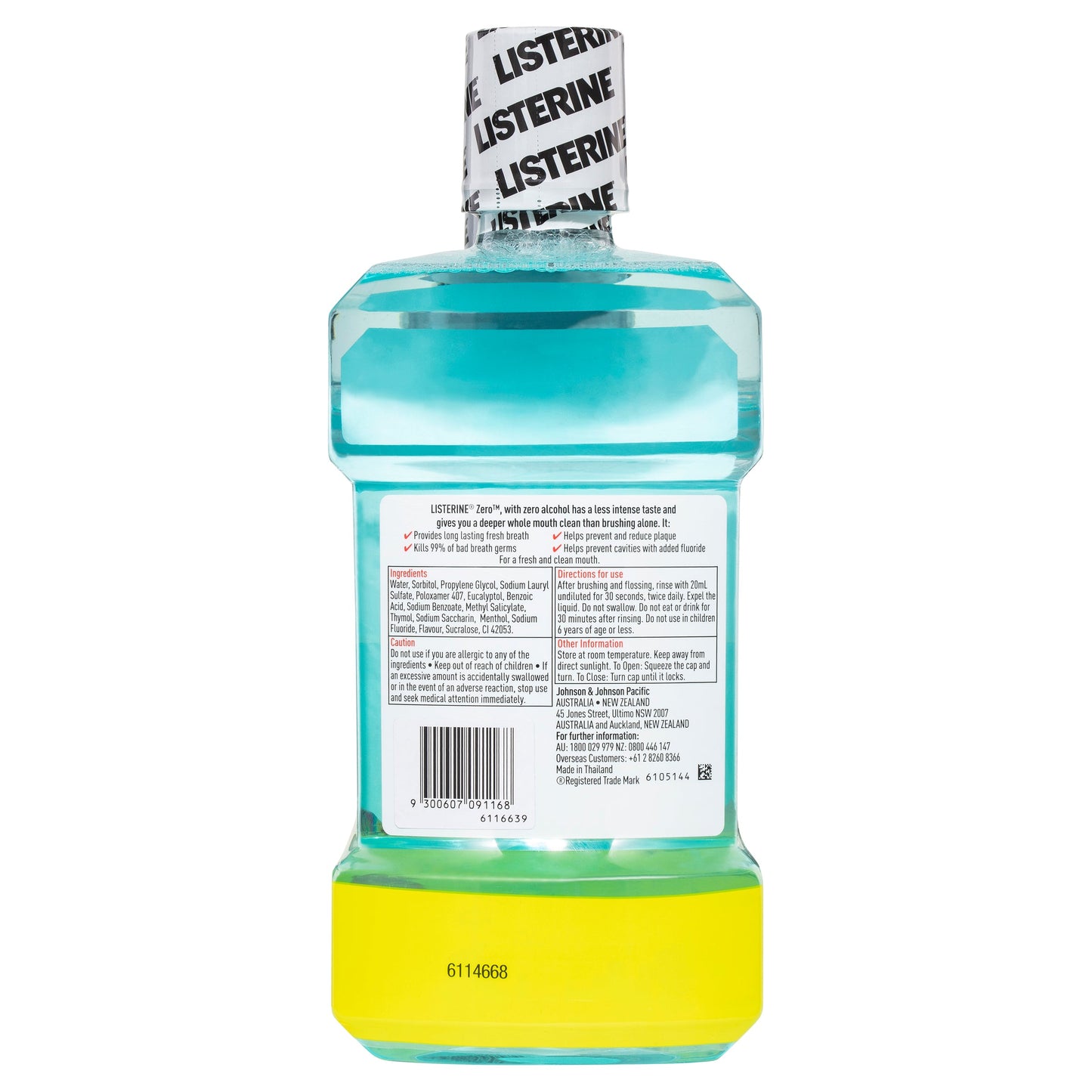 Listerine Zero Alcohol Mouthwash 1 Litre + 500ml Value Pack
