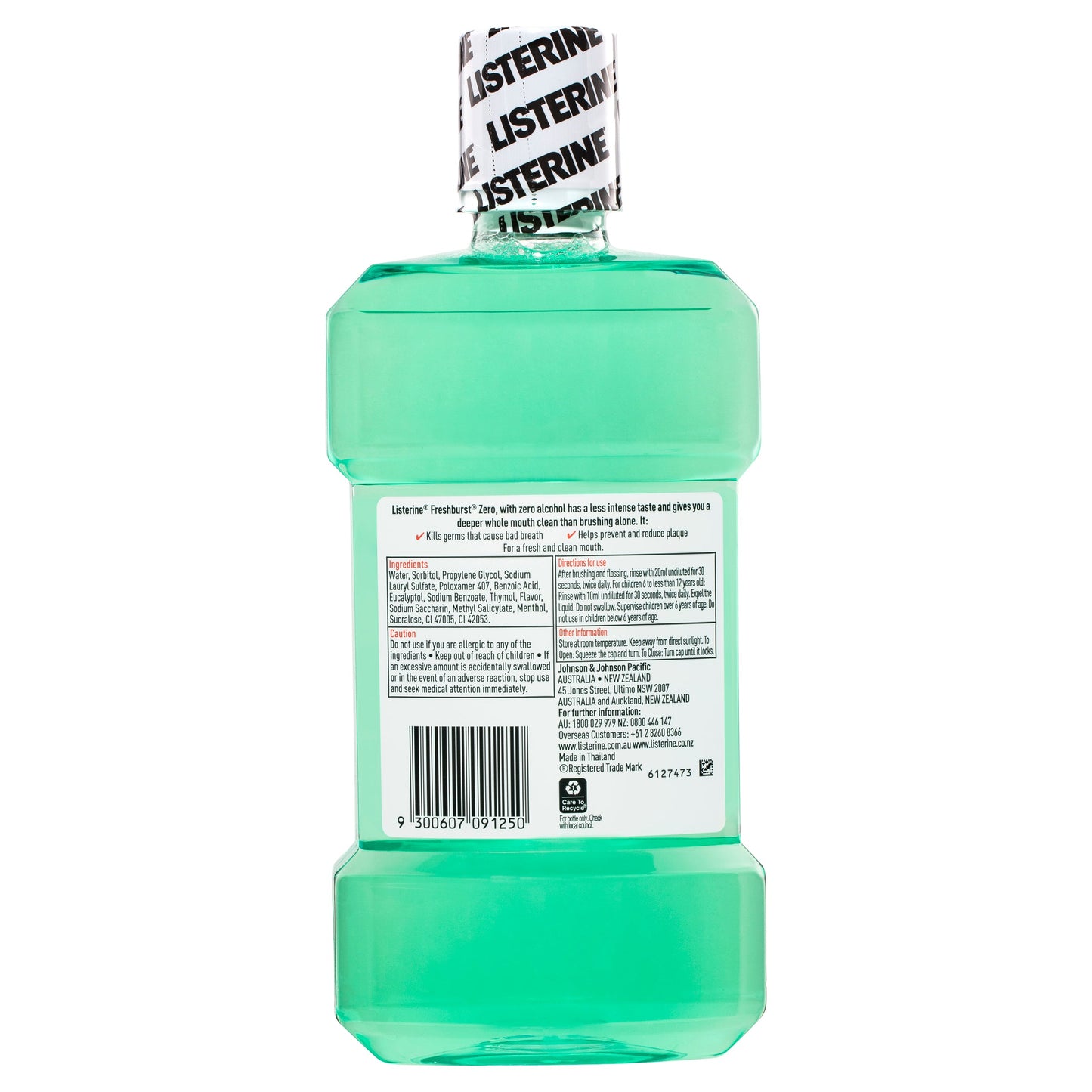 Listerine Freshburst Zero Alcohol Antibacterial Mouthwash 1l