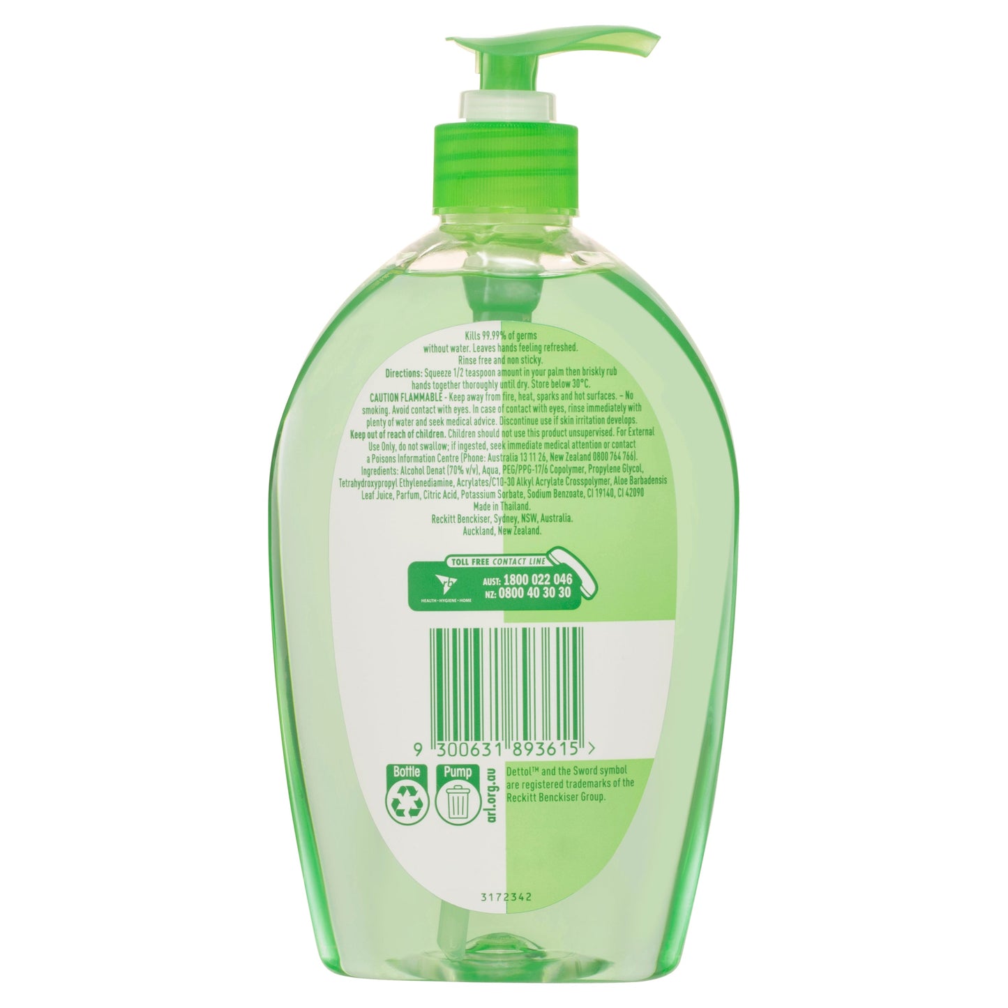 Dettol Instant Hand Sanitiser Instant Hand Sanitizer Refresh With Aloe 500ml