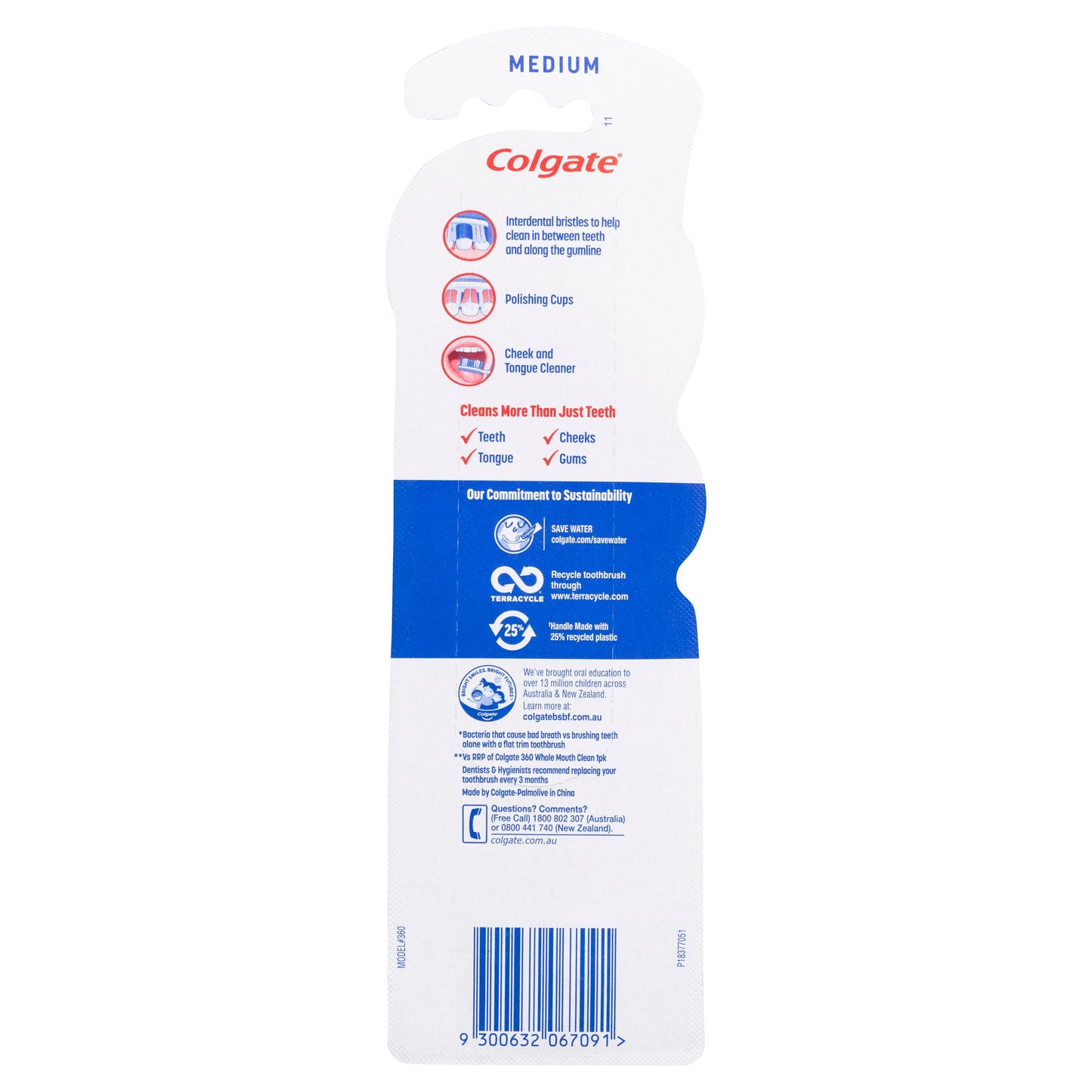 Colgate 360 Whole Mouth Clean Medium Full Head Value 2 Pack