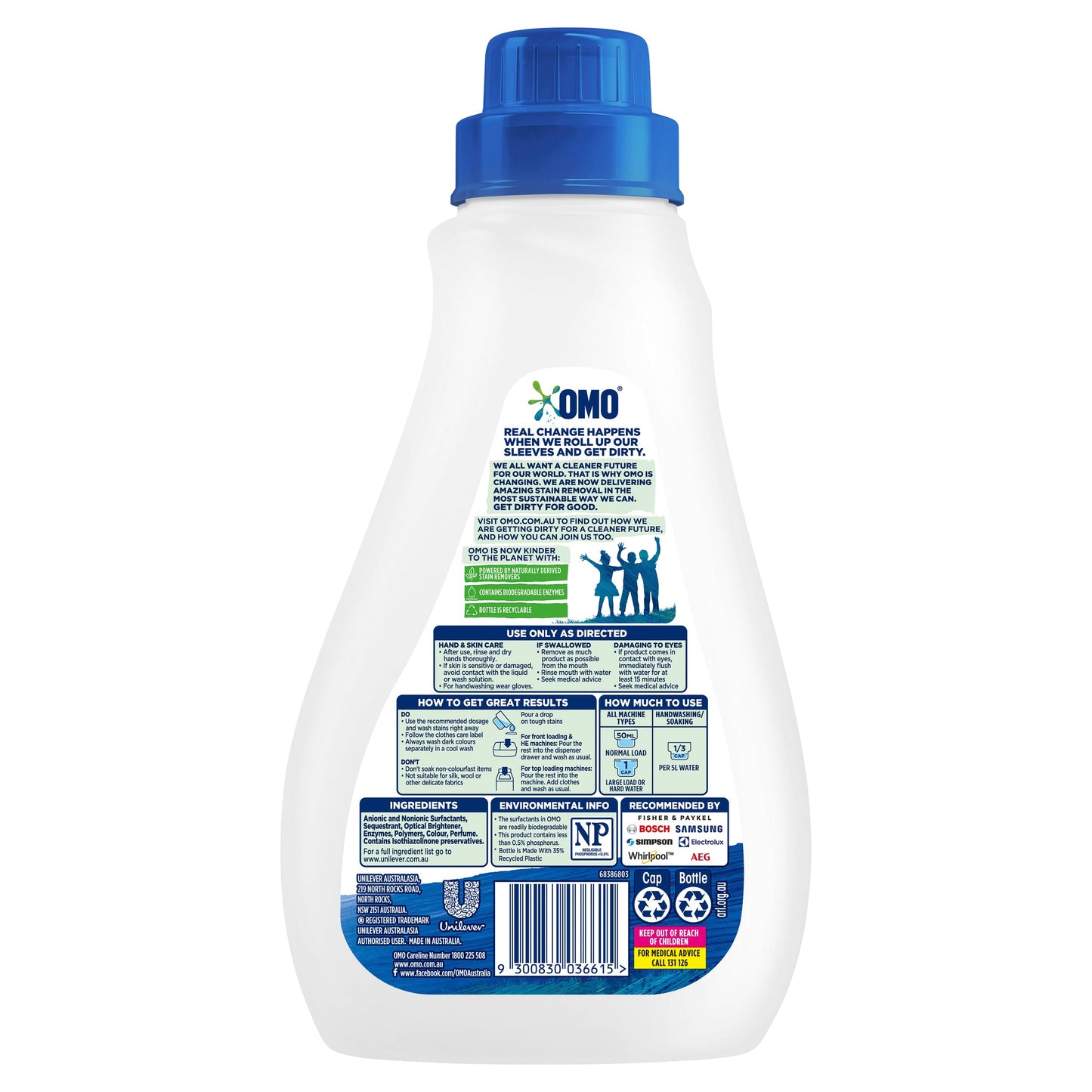 OMO FRONT & TOP LOADER LAUNDRY ACTIVE 1L