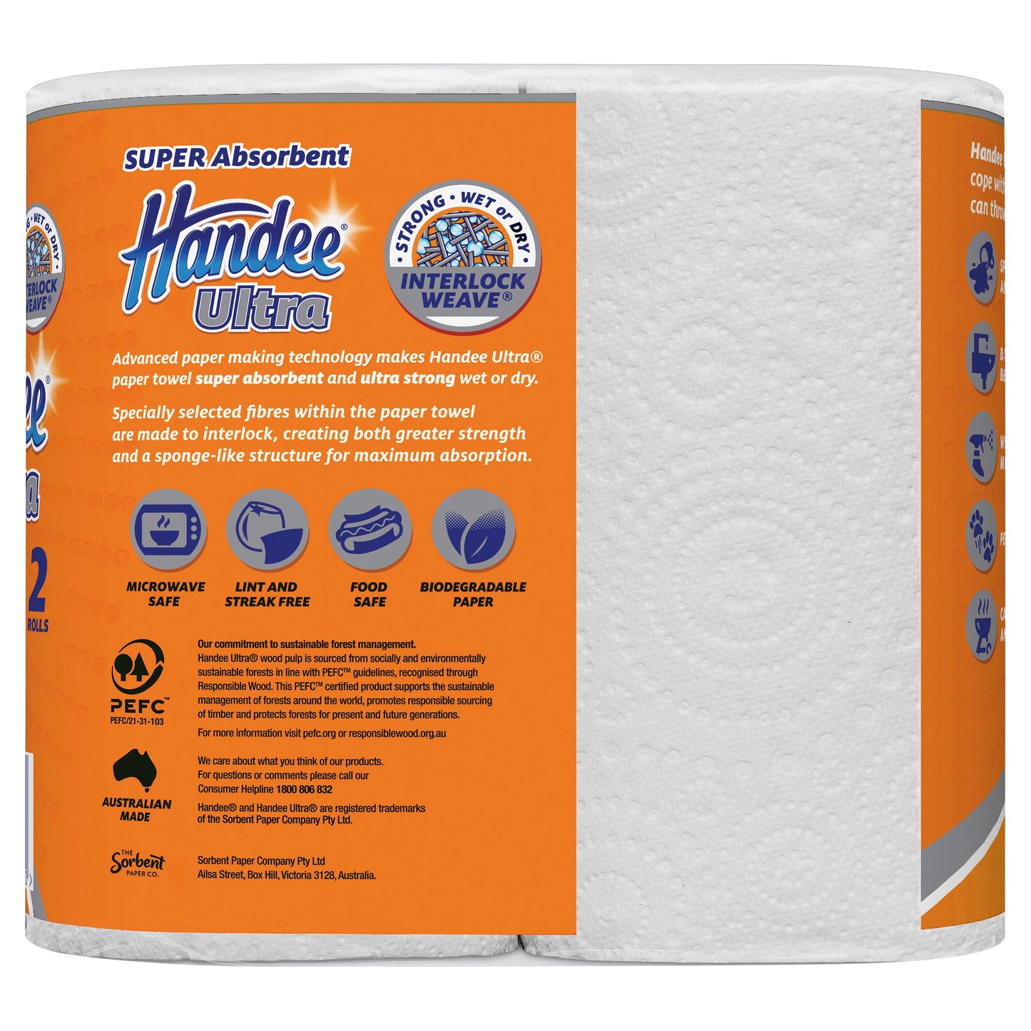 Handee Ultra Towel White 2PK