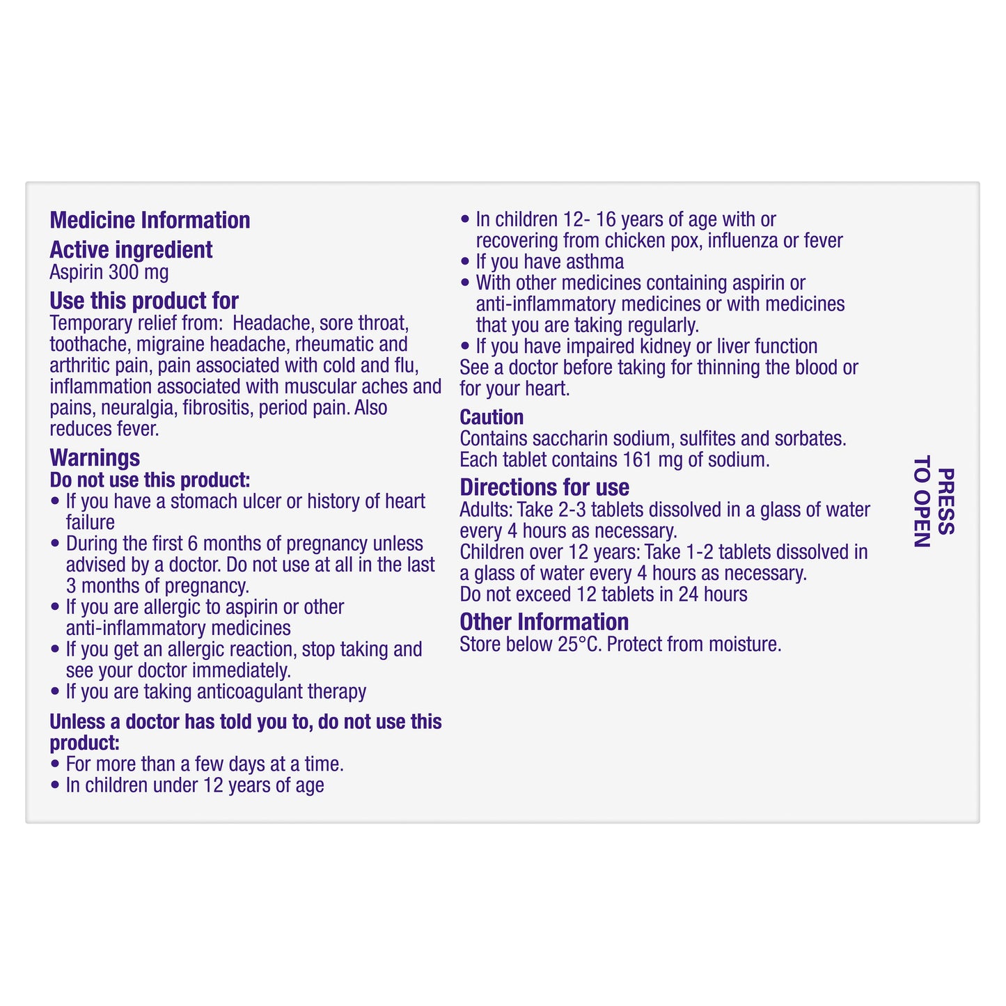 Aspro Clear Pain Relief 24 Soluble Tablets