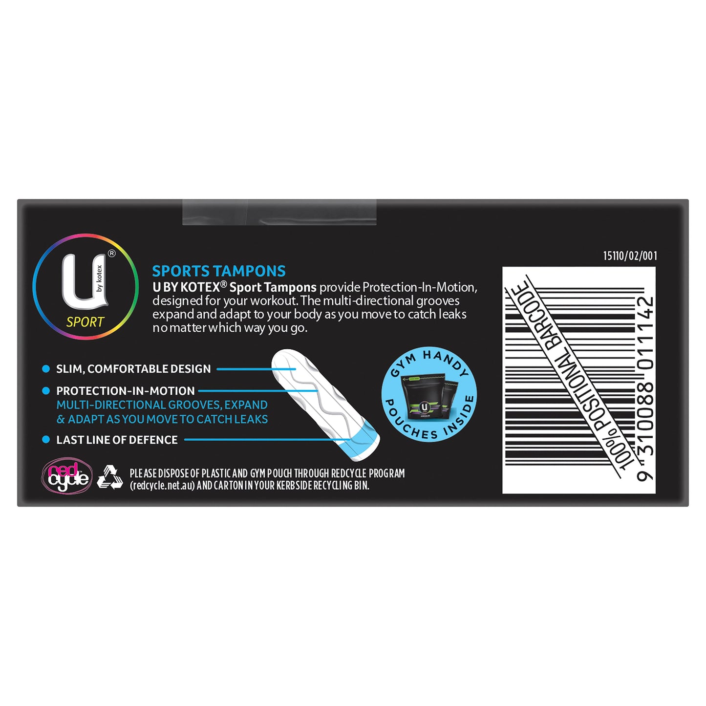 U By Kotex Sport Tampons Regular 16