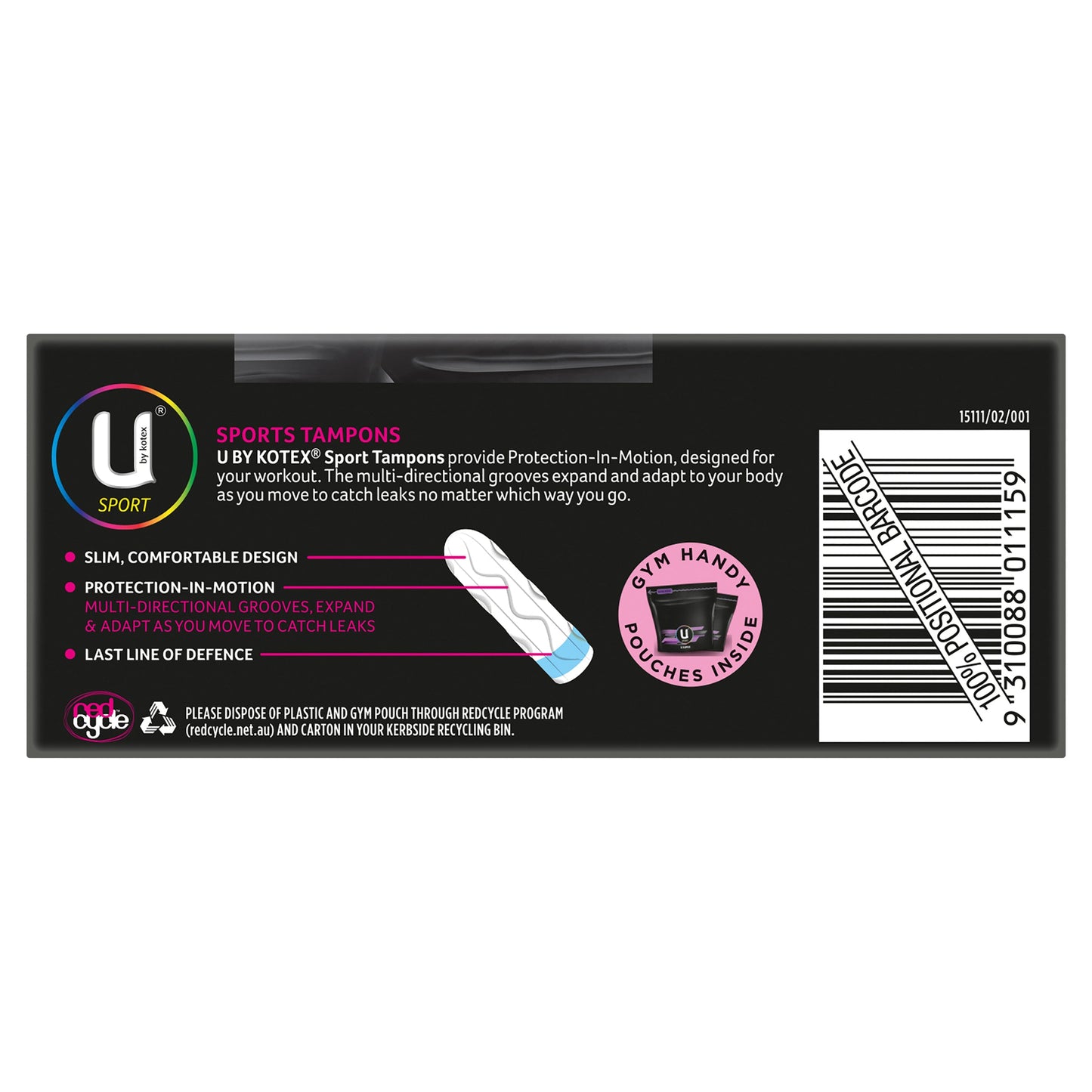 U By Kotex Sport Tampons Super 16
