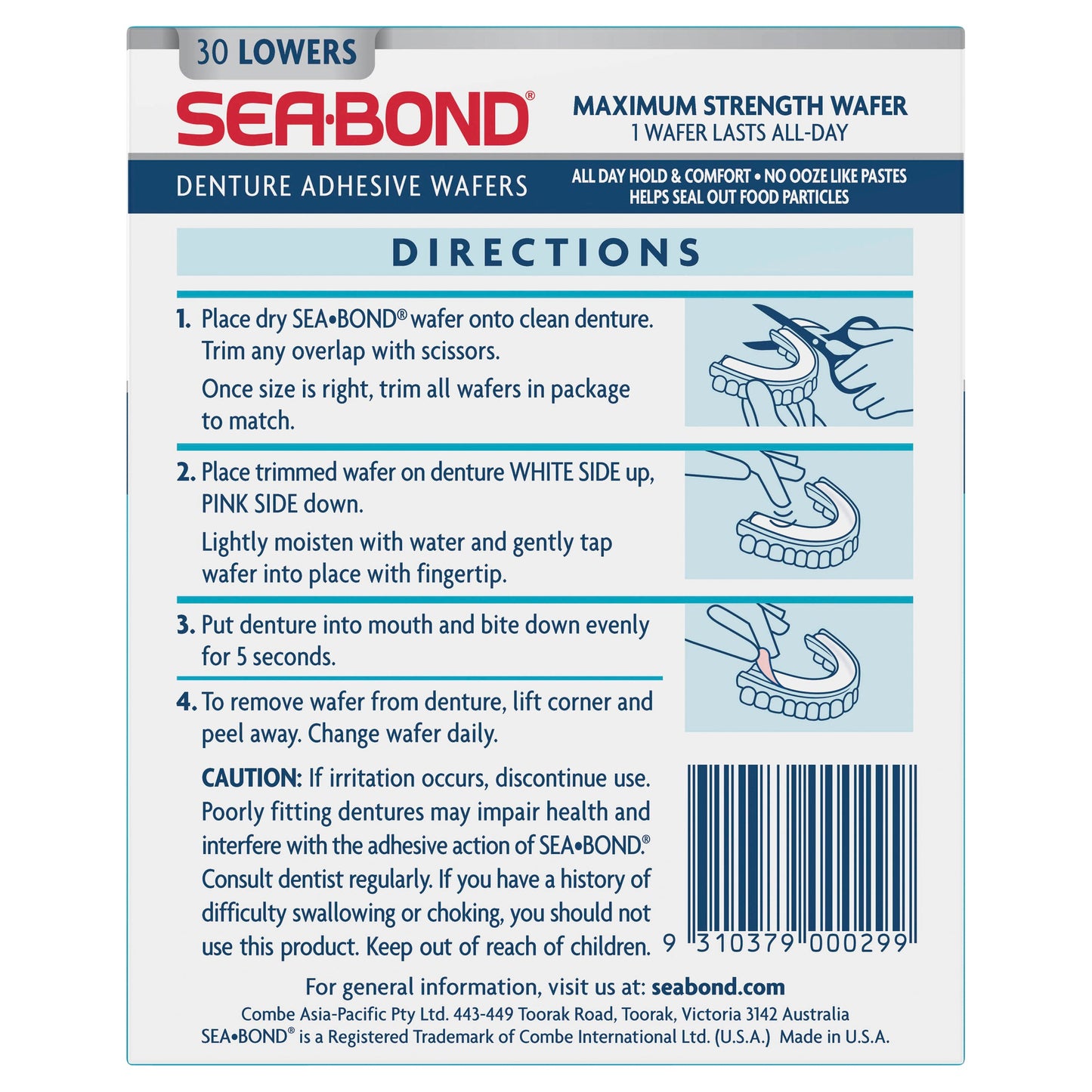 Sea Bond Denture Adhesive Lowers 30