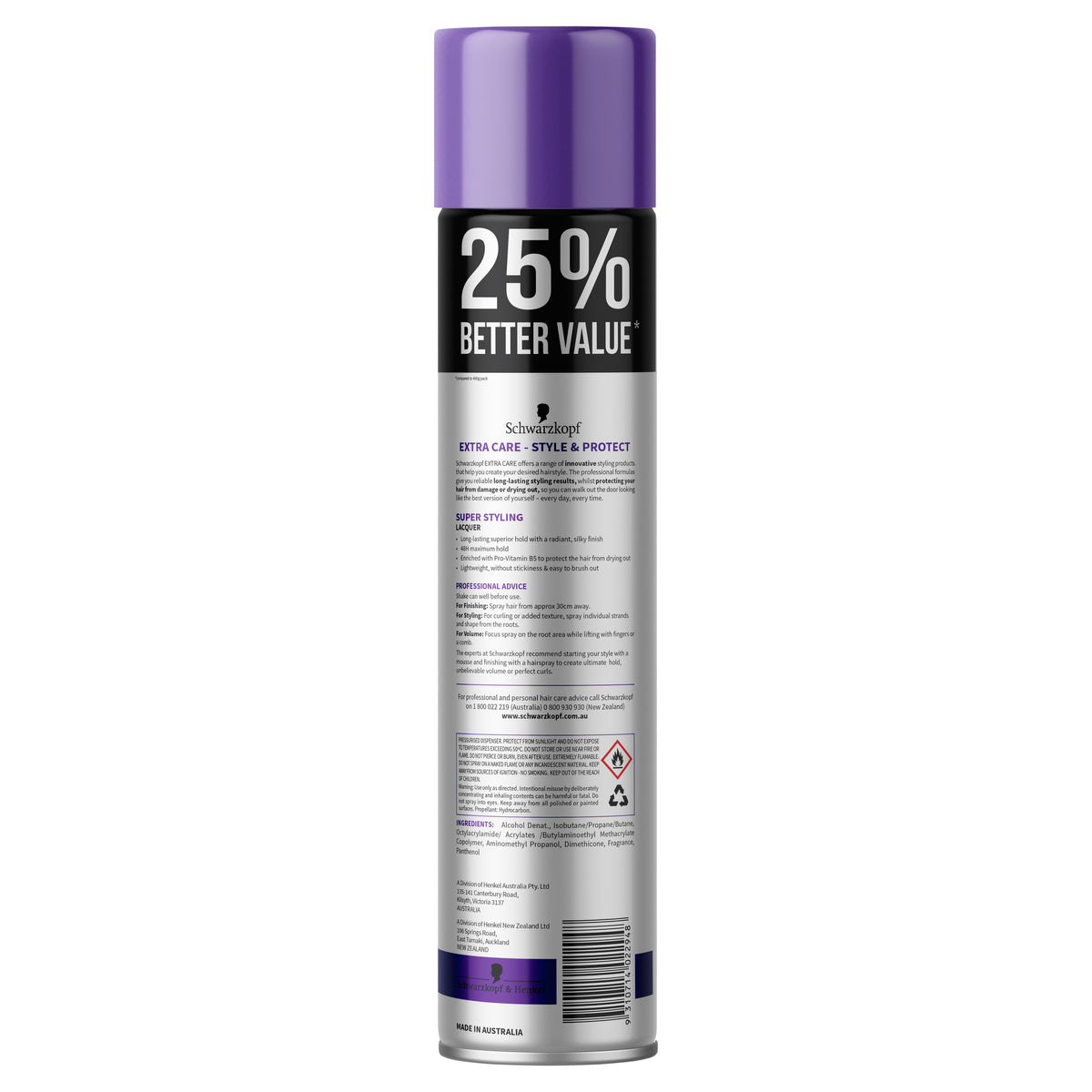Schwarzkopf Extra Care Super Styling Lacquer Maximum Hold 500g