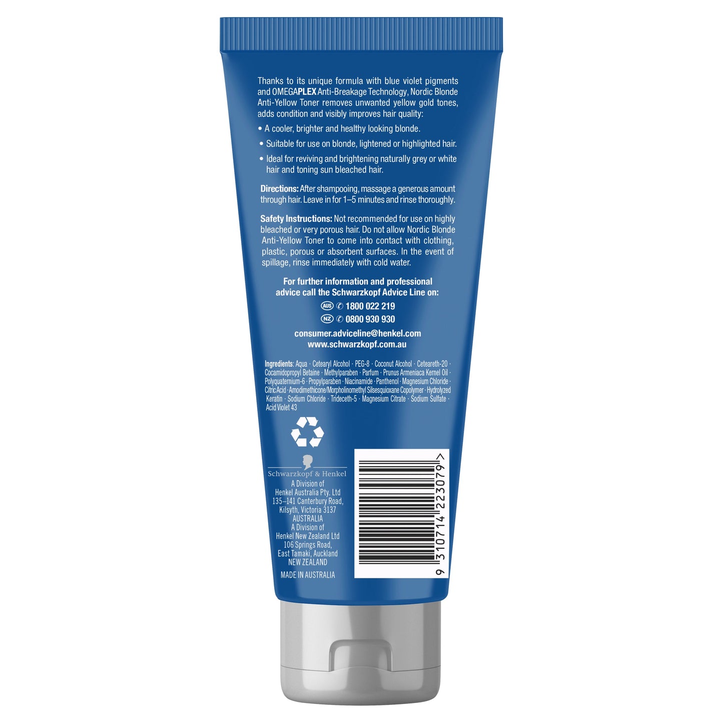 Schwarzkopf C3 Nordic Blonde Anti-Yellow Toner 200mL