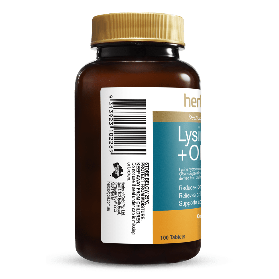 Herbs of Gold Lysine 1000 + Olive Leaf 100t
