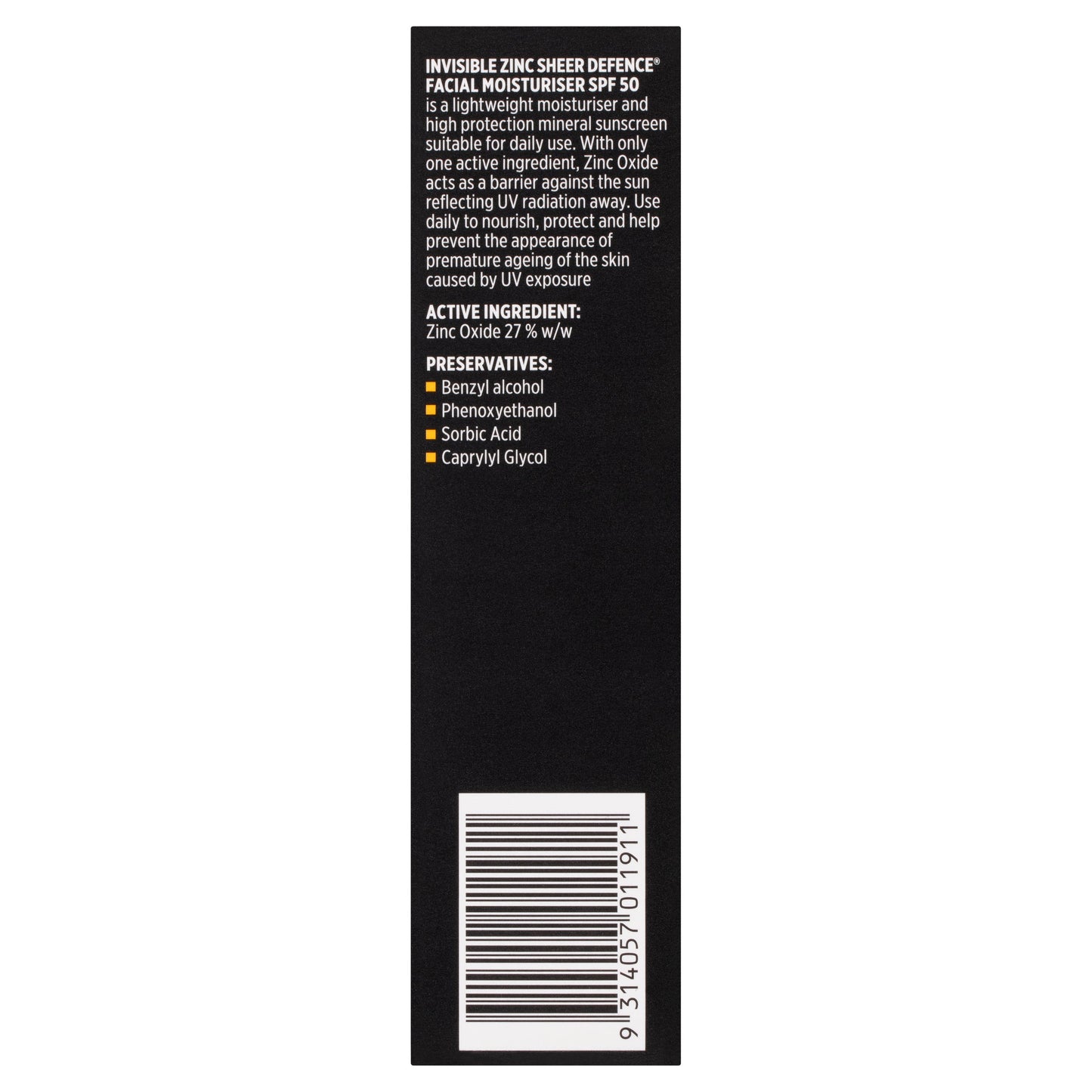 invisible Zinc SPF 50+ Sheer Defence Facial Moisturiser 50g