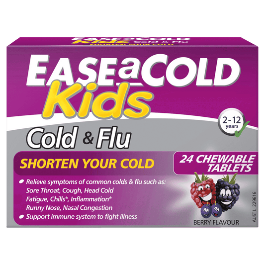 Ease A Cold Kids Berry Flavour Cold & Flu Chewables 24 Tablet