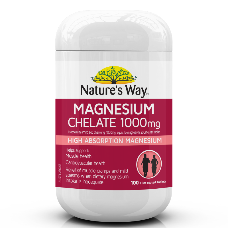 Nature's Way Magnesium Chelate 1000mg 100 Tablets