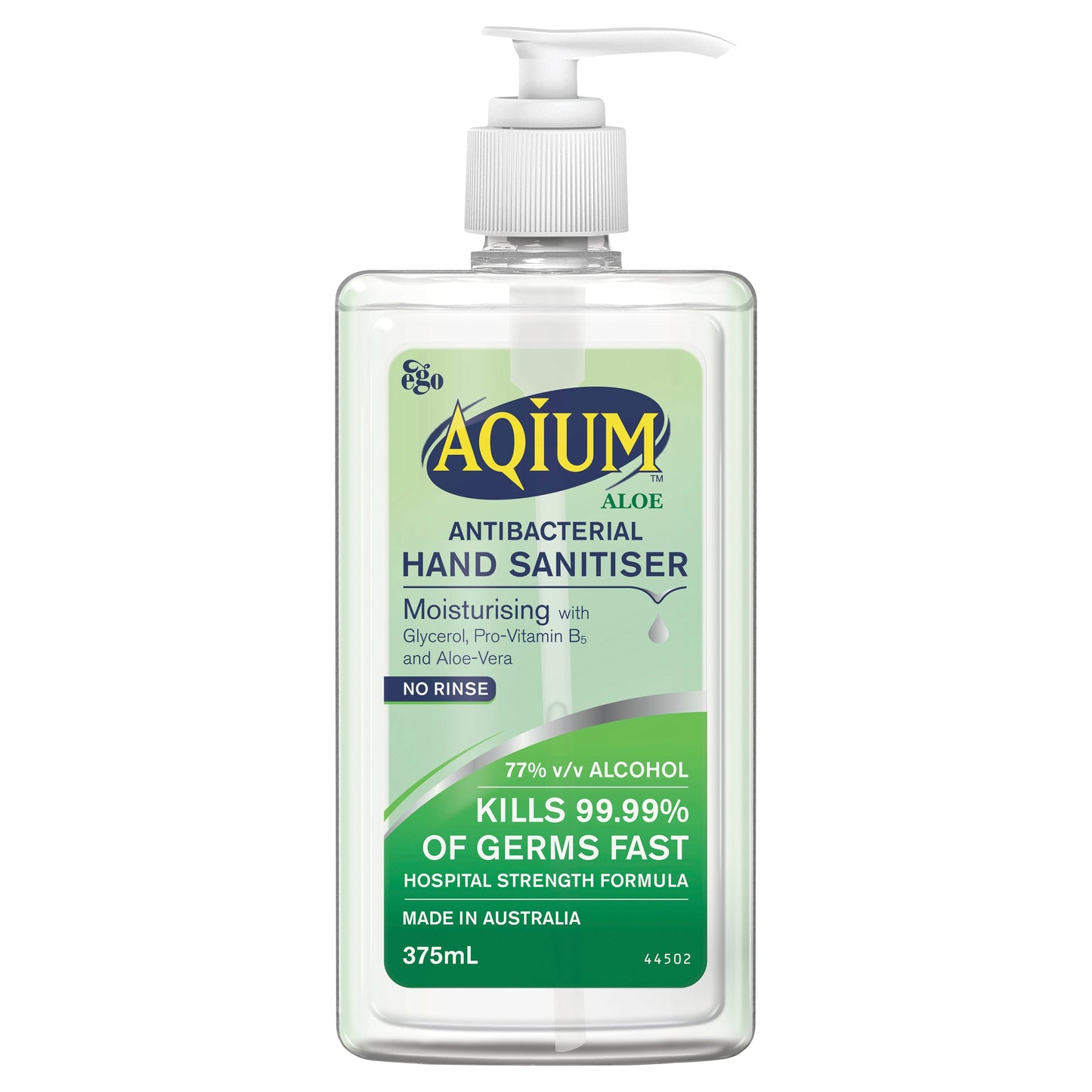 EGO Aqium with Aloe Antibacterial Hand Sanitiser 375mL