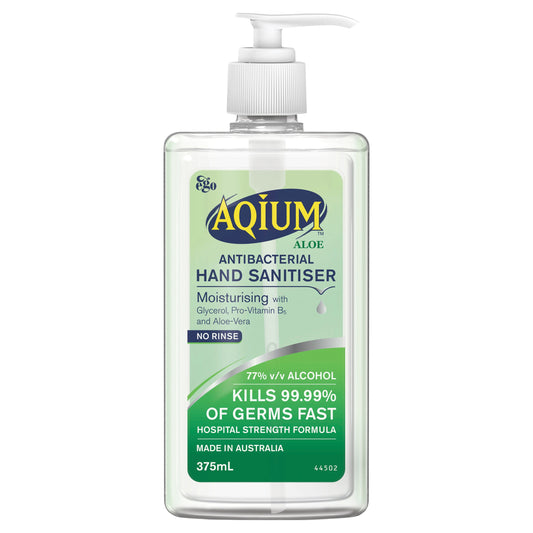 EGO Aqium with Aloe Antibacterial Hand Sanitiser 375mL