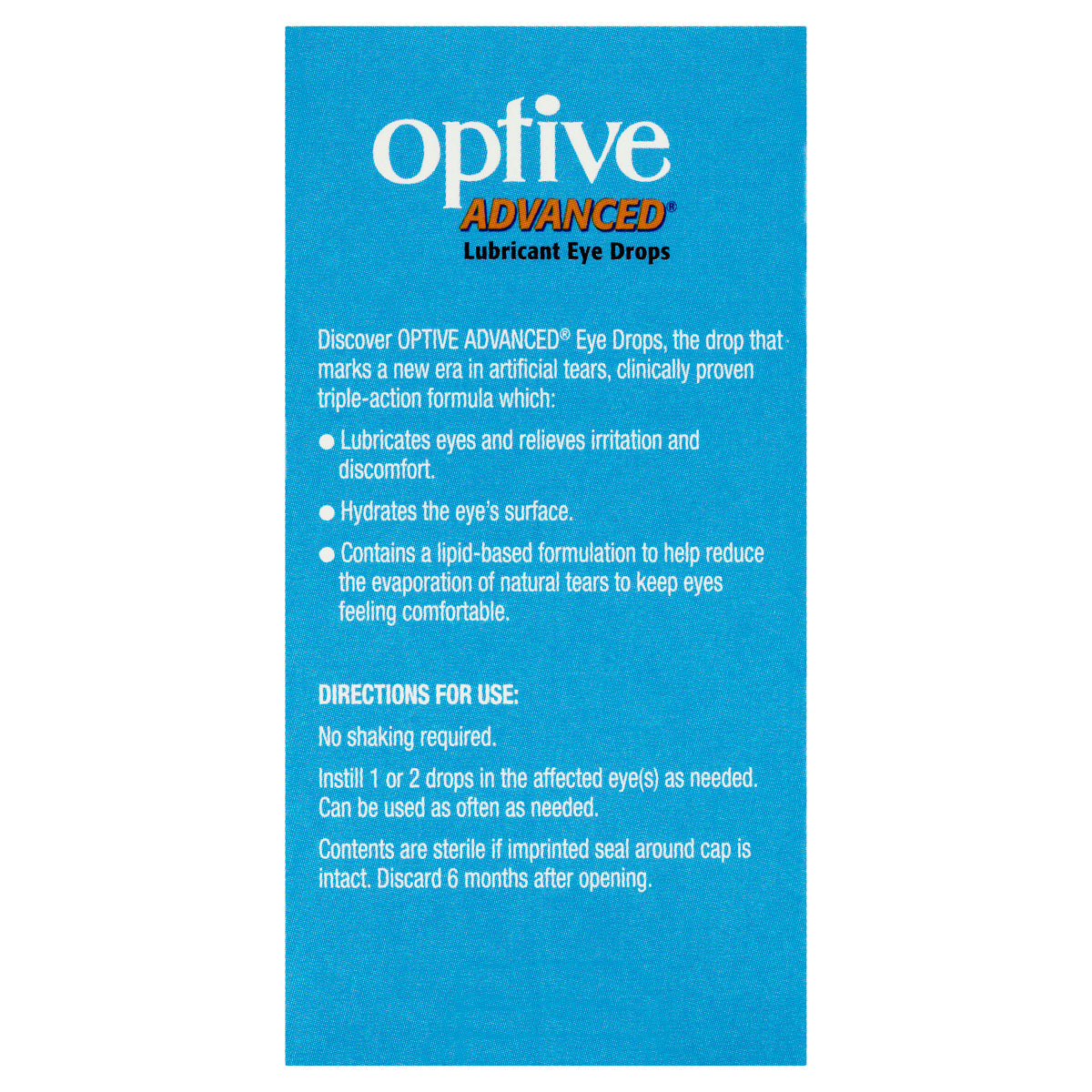 Optive Advanced Lubricant Eye Drops 15ml