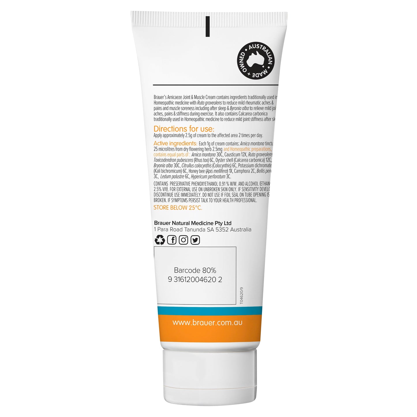 Brauer Arnica Joint & Muscle Cream 100g