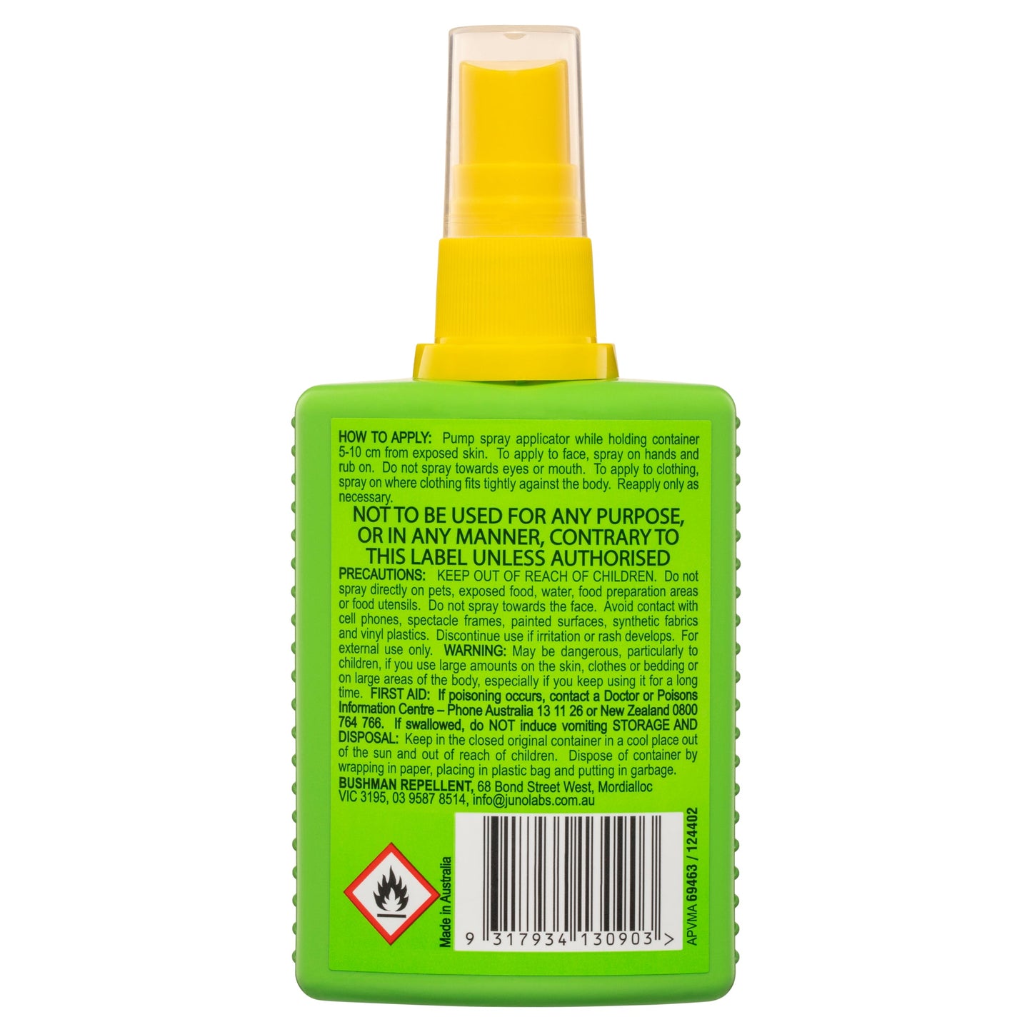 Bushman Plus UV Insect Repellent 100ml Pump Spray