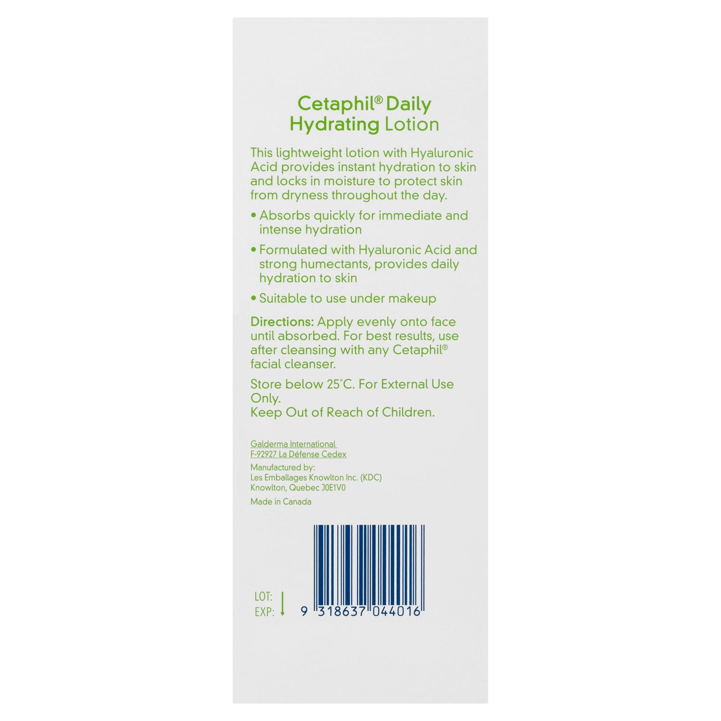 Cetaphil Face Daily Hydrating Lotion With Hyaluronic Acid 88ml