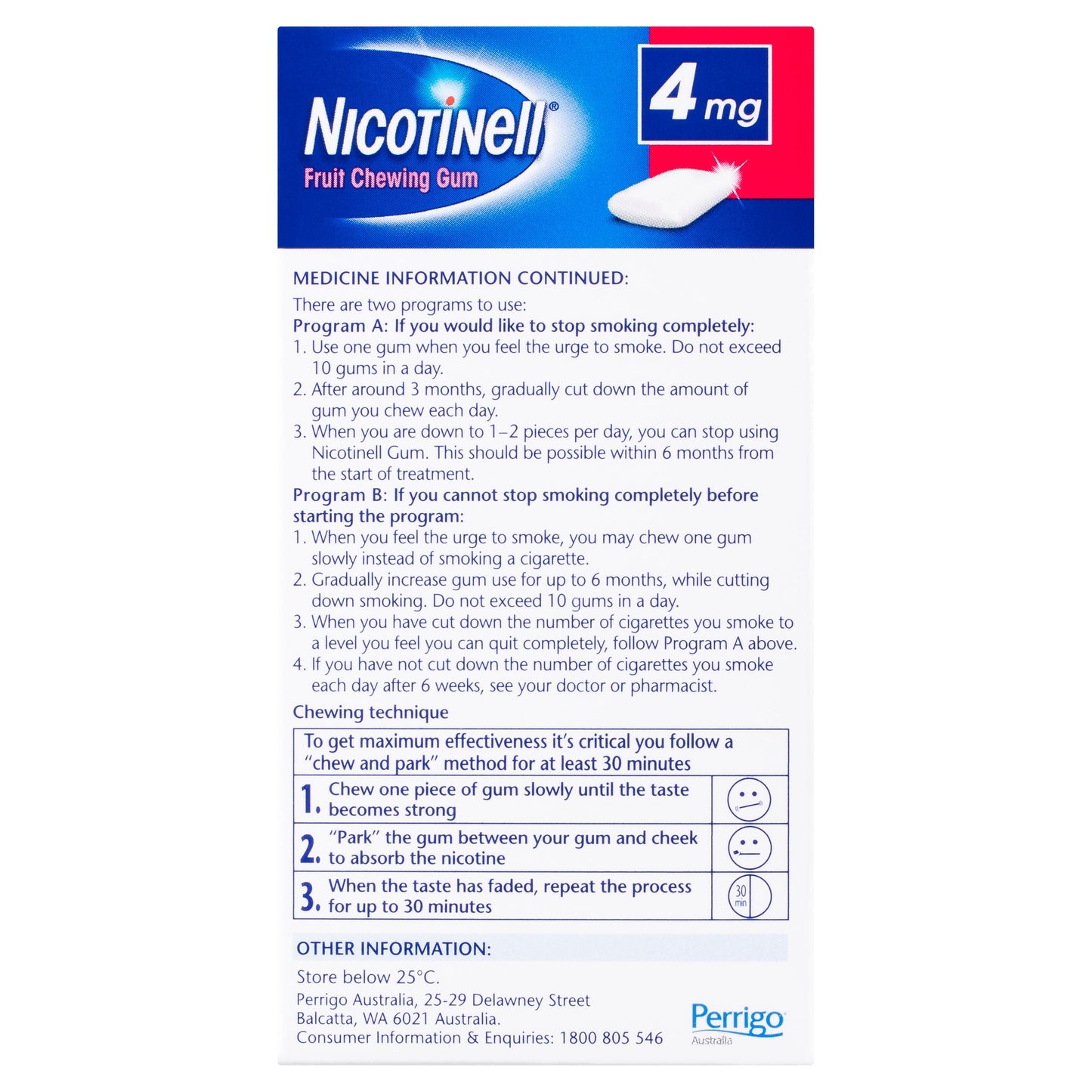 Nicotinell Gum 4mg Fruit 96