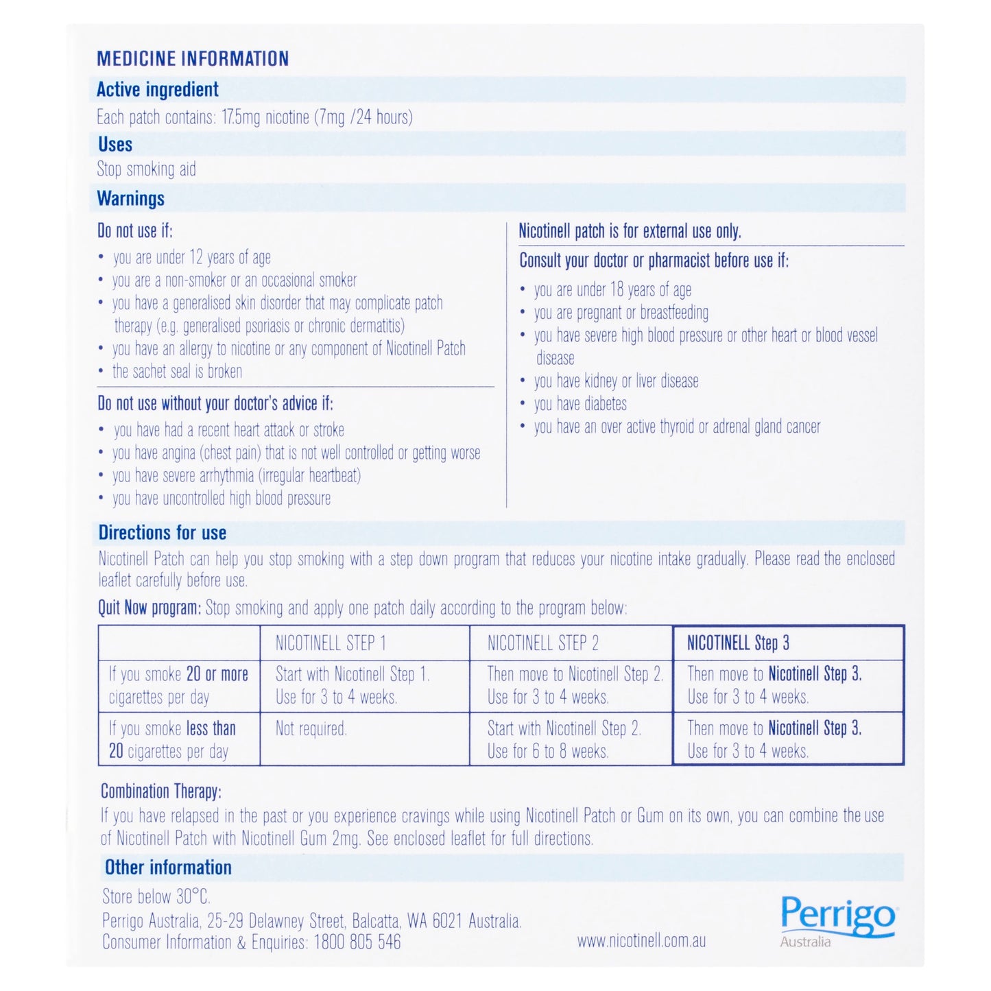 NICOTINELL STEP 3 PATCH 7MG 28PK